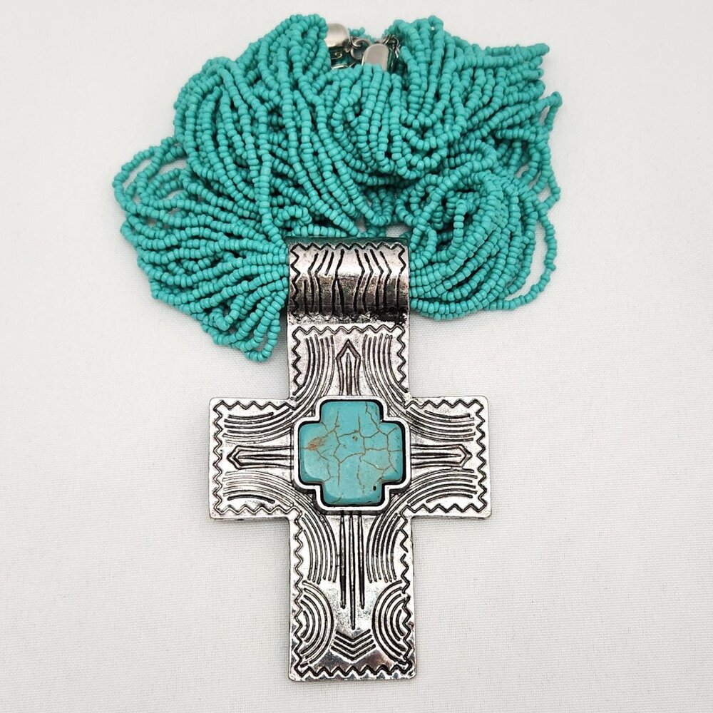 Beaded Cross Necklace #726 - Picture 16 of 16